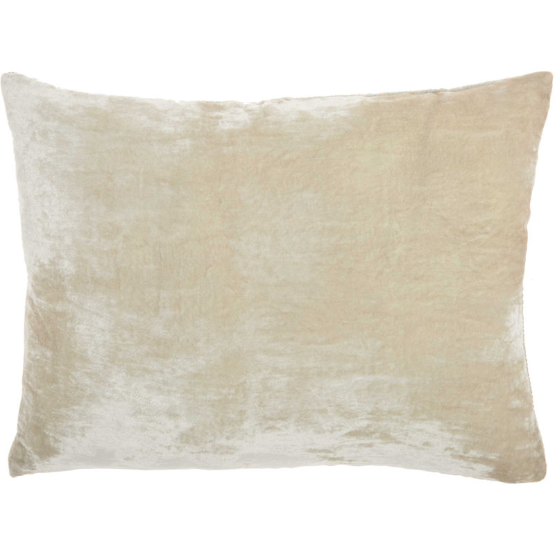  Geometric Aqua Blue/Beige Lumbar Pillow, Beige