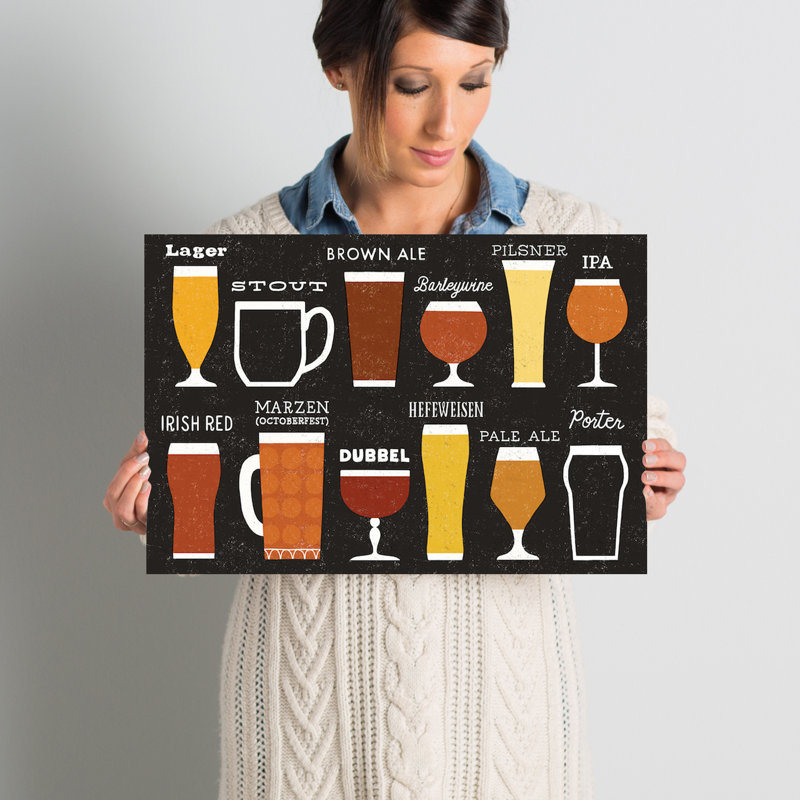 " Craft Beer List " by Michael Mullan, 12" H x 18" W x 1.5" D