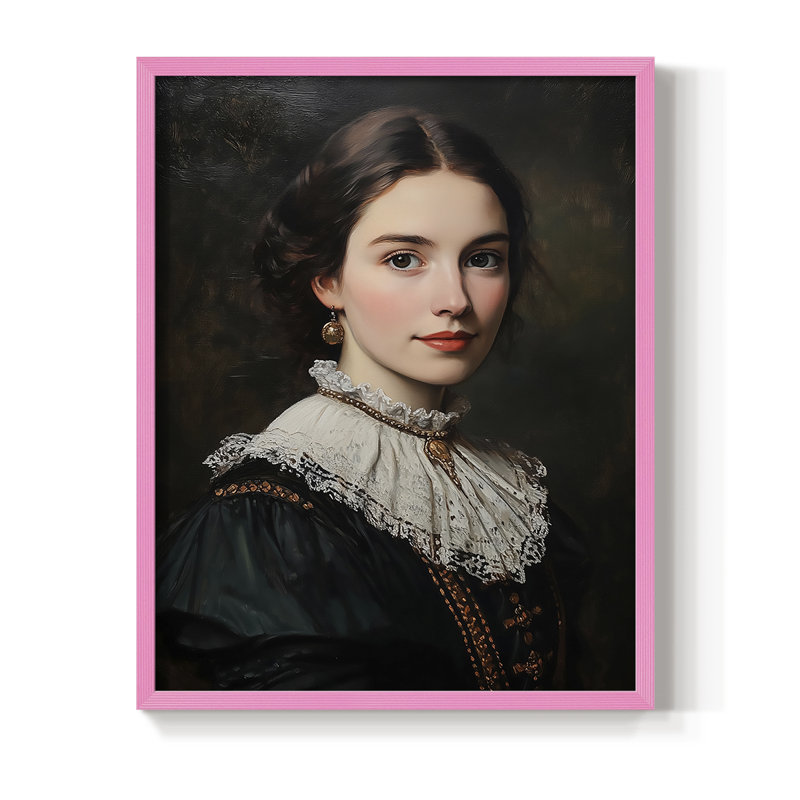 Reproduction encadrée WOMEN Series CCXII - bois massif, Rose, H 30 po x l 24 po