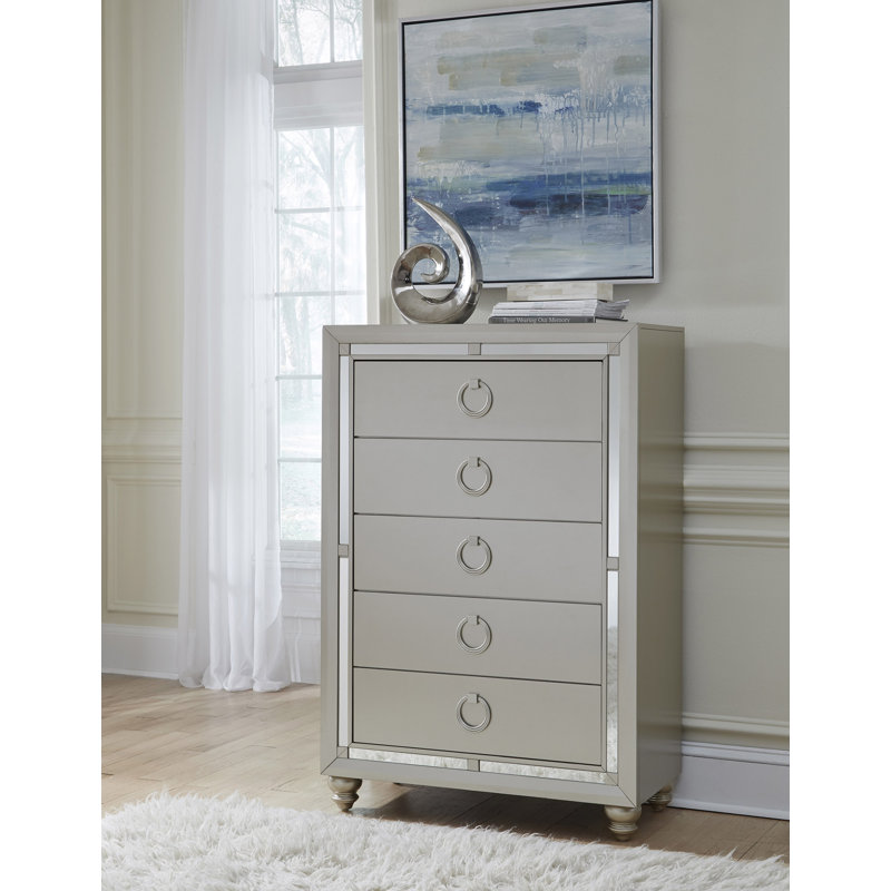 Commode argentée CHLOE GEMSTONE