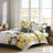 Allison Yellow Floral 3-Piece Twin XL Duvet Cover Set with Throw Pillow-88552293-88552295