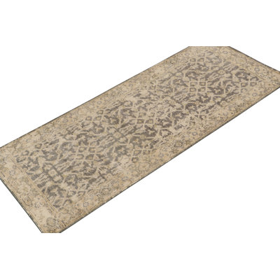 Distressed Homage Hand Knotted Wool Geometric Area Rug