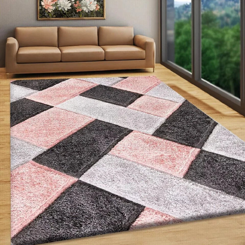 Geometric Indoor / Outdoor Area Rug, Rectangle 60 x 110 cm