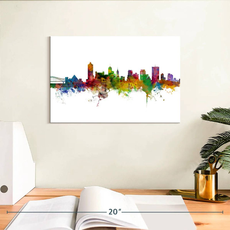 Kavia Memphis Tennessee Skyline II, H 8 po x l 12 po