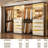 Walk-In 95.4”To 133.6” Closet System With 8 Wooden Drawers And 4 Hanging Rods-878114695