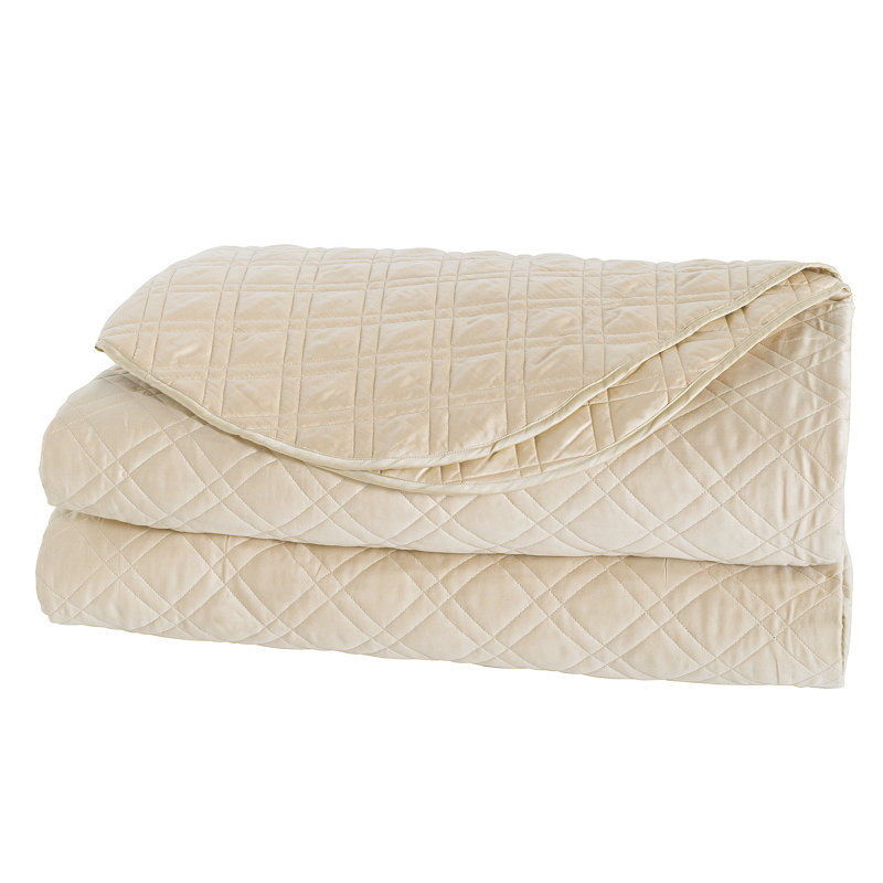 Coperta Modern & Contemporary Sateen Coverlet, Almond, King Coverlet