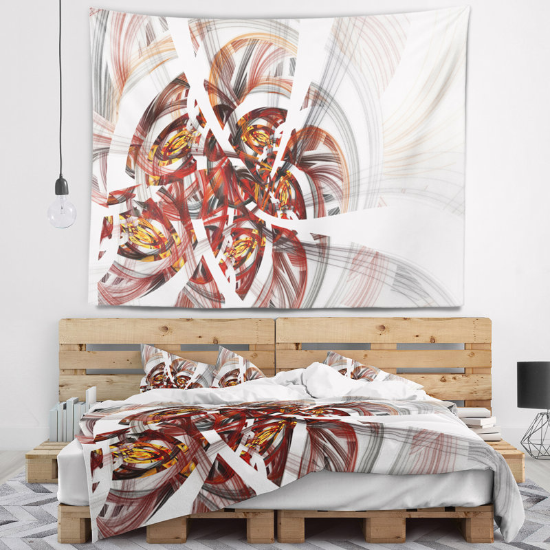 Tapisserie florale brune symétrique, H 32 po x l 39 po