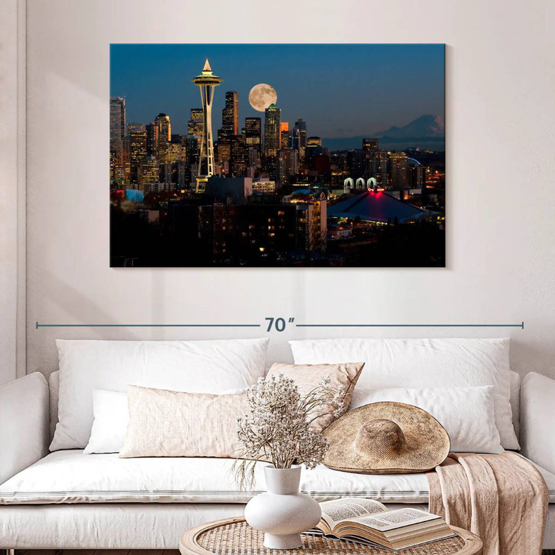 Ravi Seattle Moonrise, 32" H x 48" W