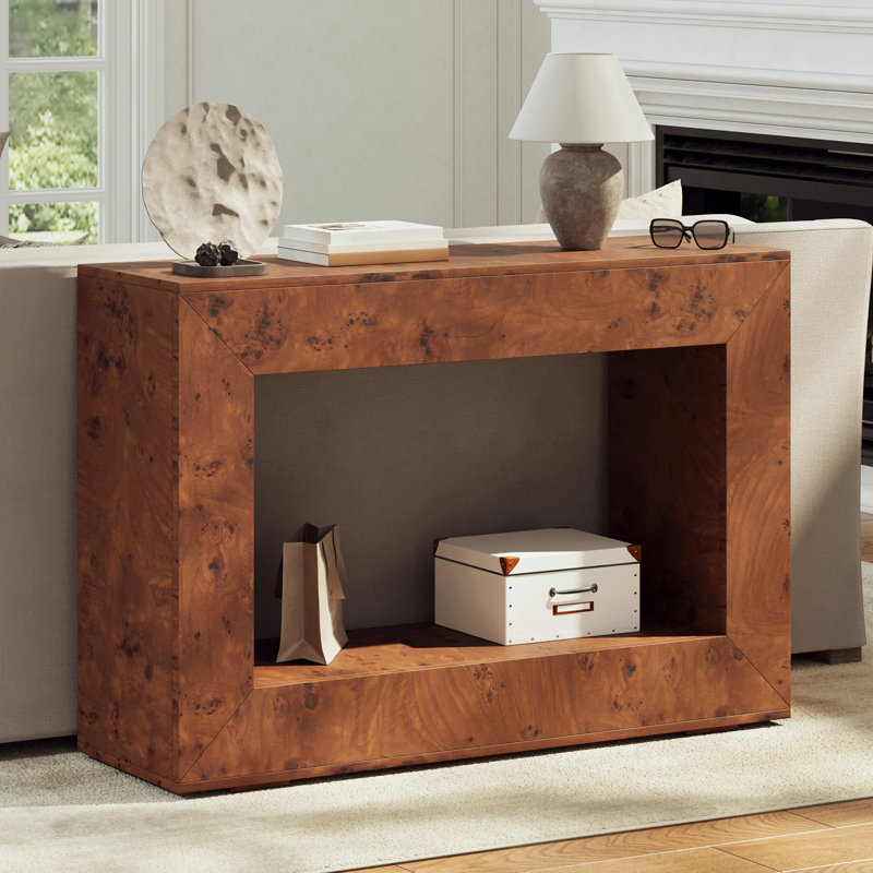 Console l 47,2 po en bois manufacturé, brun, Brun