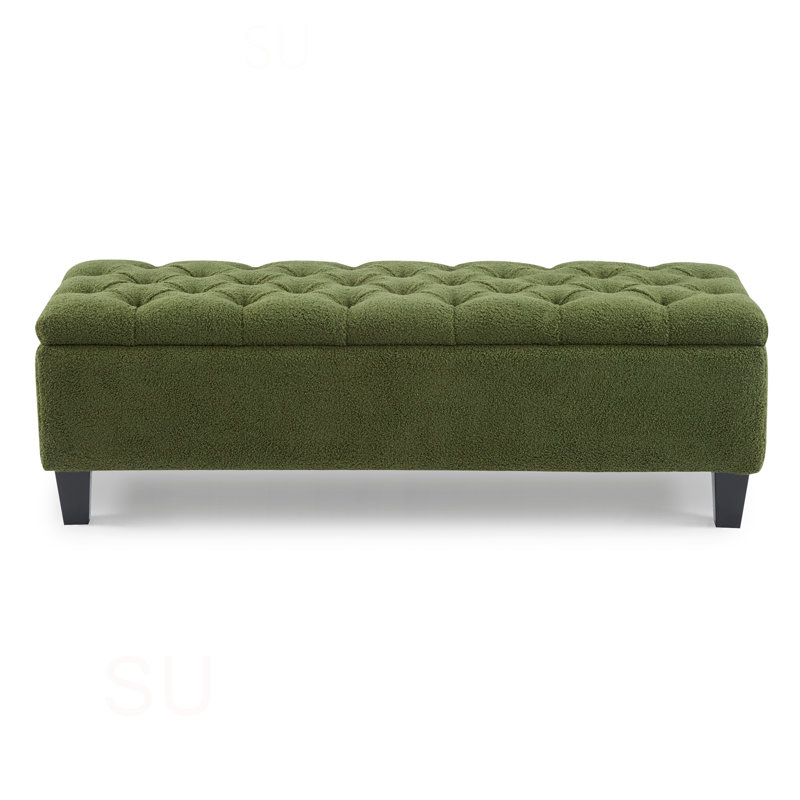 Banc repose-pieds avec rangement, Vert