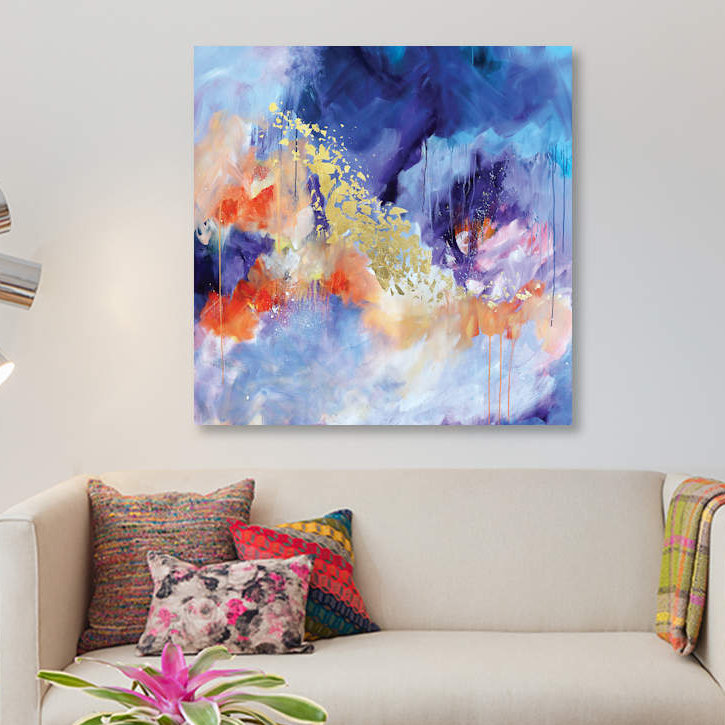 Changer les marées par Sana Jamlaney - impression sur toile tendue, H 18 po x l 18 po x P 1,5 po, Toile avec cadre noir