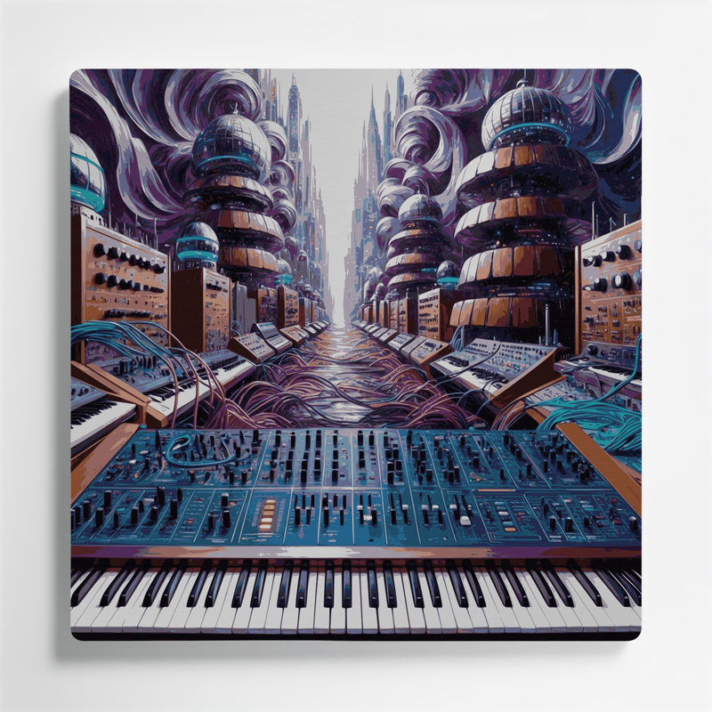 Art mural mauve en métal, H 8 po x l 8 po