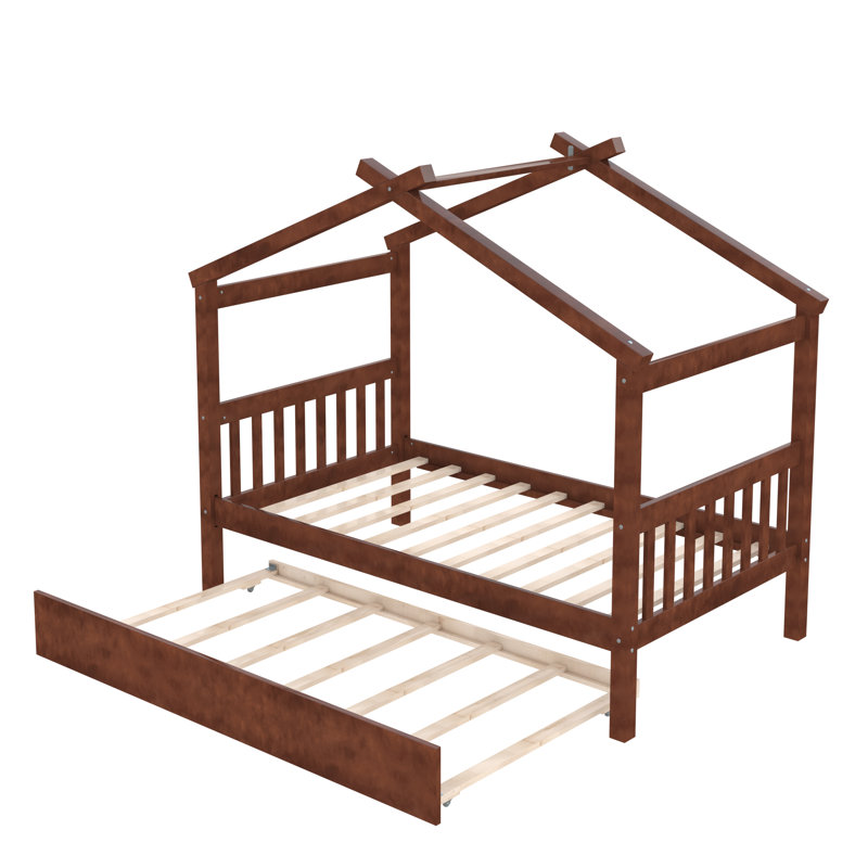 Deivion Kids Twin with Trundle, Walnut