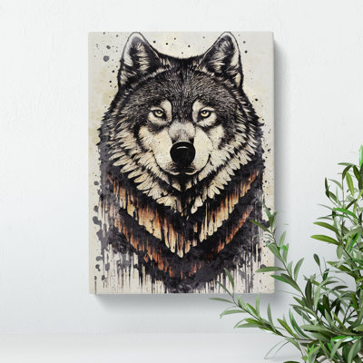 Wolf Graffiti No.2 - Wrapped Canvas Print