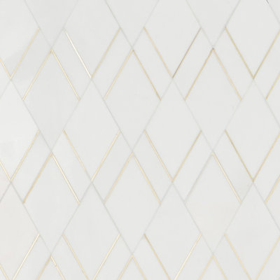 Enver Polished Marble And Brass Mosaic