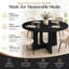 Table de salle à manger ronde de 47 po pour 4 à 6 personnes, table de cuisine circulaire en bois, style maison de campagne moderne-134056498
