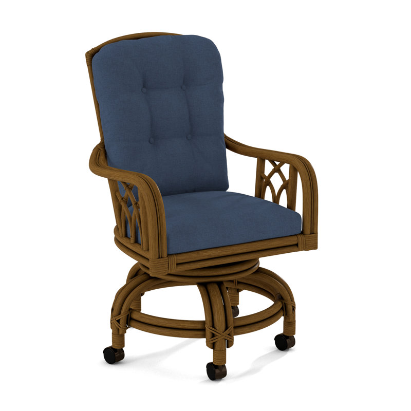 Edgewater Castered Arm Chair, Havana, Eggshell Crypton Performance; 0884-93