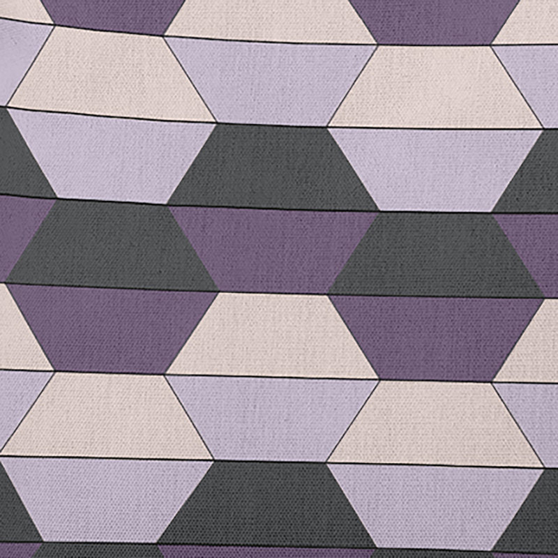 Coussin intérieur / extérieur Leafy Branch, H 18 po x l 18 po, Mauve / noir géométrique