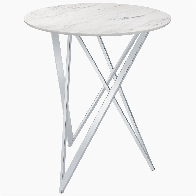 Table de bar blanche et chromée