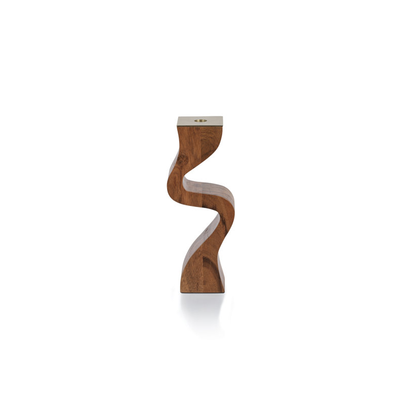 Bougeoir de table en bois d'acacia, H 12 po x l 3,25 po x P 3,25 po