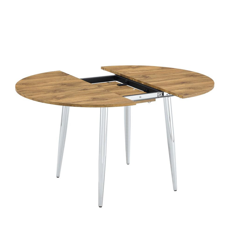 Round Dining Table (Silver,Wood)
