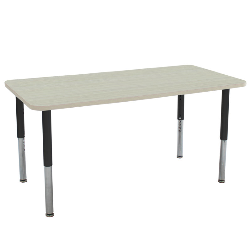 Table d'activité rectangulaire avec pieds réglables La Madera, 30 po x 60 po, Super, Sable asiatique / noir