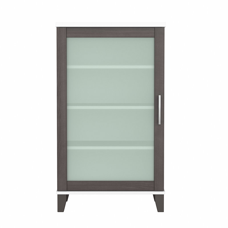 Armoire décorative Anousha, Gris orage / Blanc