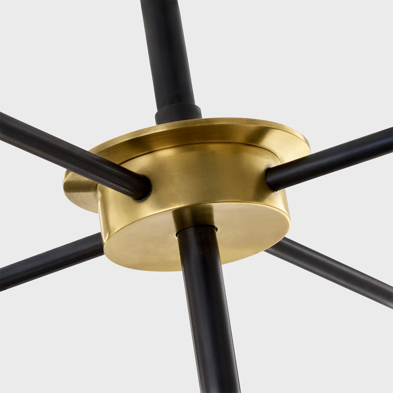 Thomas O'Brien Osiris Large Reflector Chandelier, Bronze/Hand-Rubbed Antique Brass, 21.5" H x 54" W x 54" D