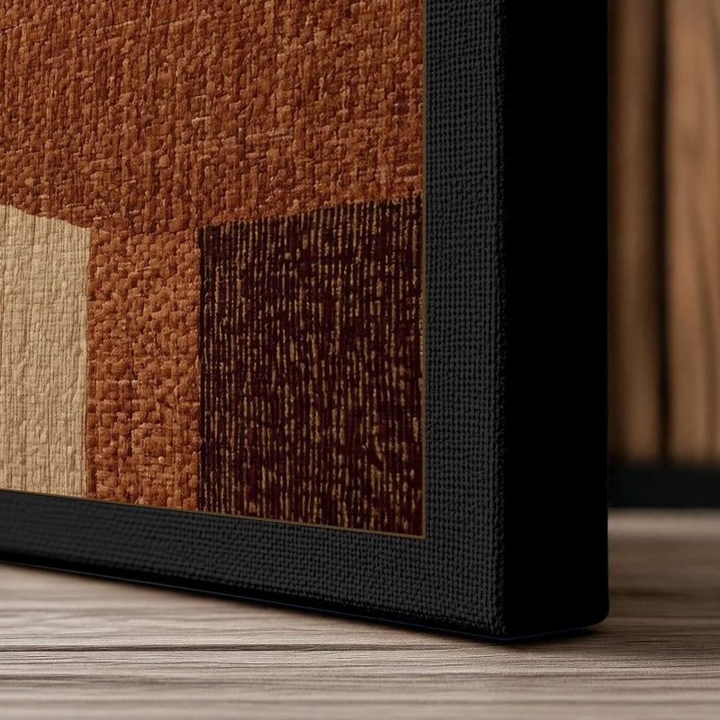 Warm Geometry Abstract - Wrapped Canvas, 30x20 - 76.2 x 50.8 cm, Black Border