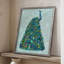 «Christmas Peacock Christmas Tree», reproduction encadrée - bois massif-1227972112