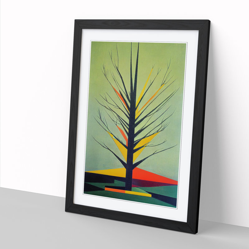 FRM-V0523-43X Abstract Tree Vol.3 - Single Picture Frame Print, 46cm H x 34cm W x 2cm D, Walnut Framed
