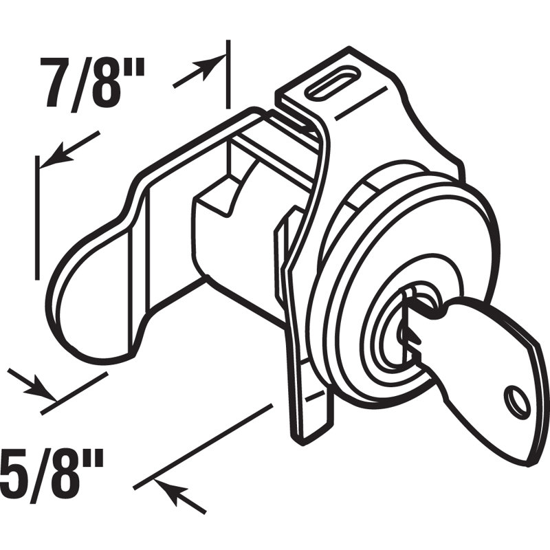 Mail Box Lock, 5 Pin, Counter Clockwise, Cutler, Nickel, NA14 Keyway, 2.5" H x 3.55" W x 1.05" D