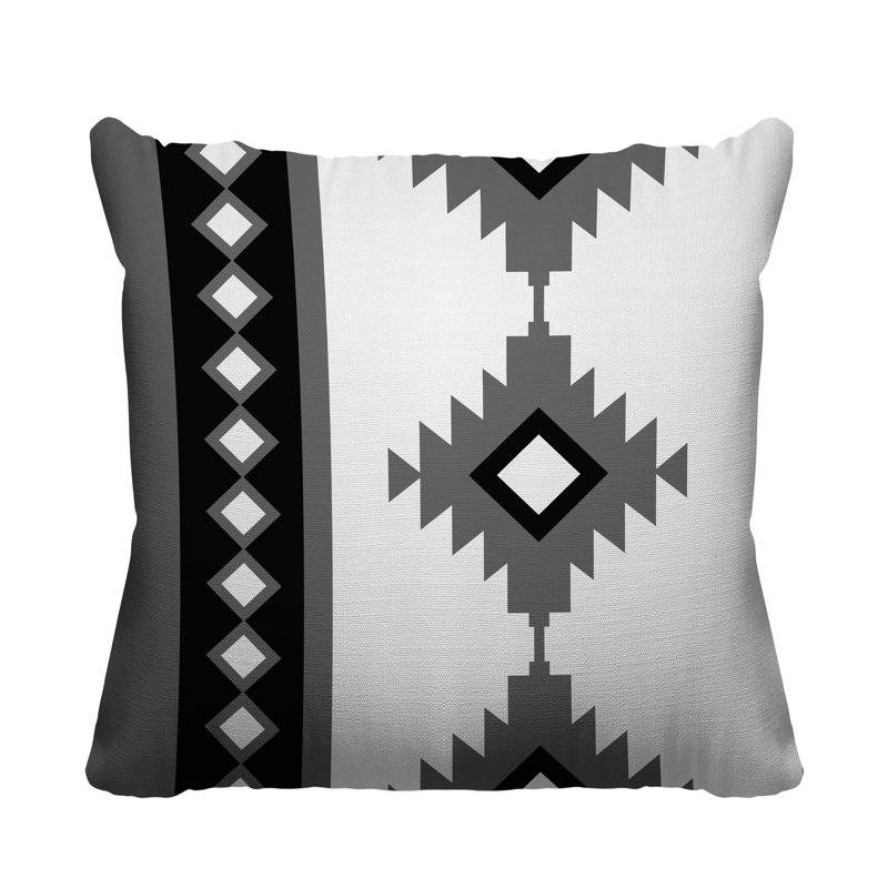Coussin intérieur / extérieur Carlos Southwestern, L 17 po x H 17 po, gris