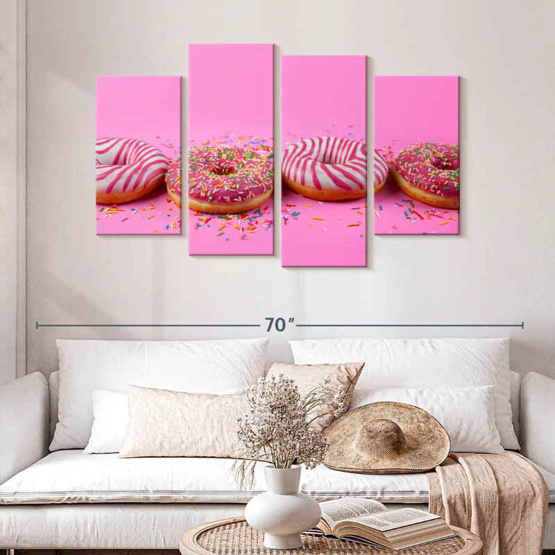 Beignets roses pastel Yarlin, H 32 po x l 52 po