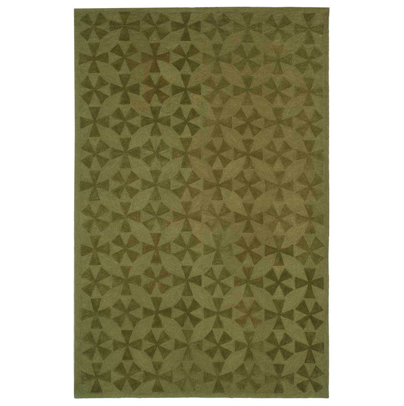 Martha Stewart Hand Hooked Cotton Geometric Rug, Rectangle 9'6" x 13'6"