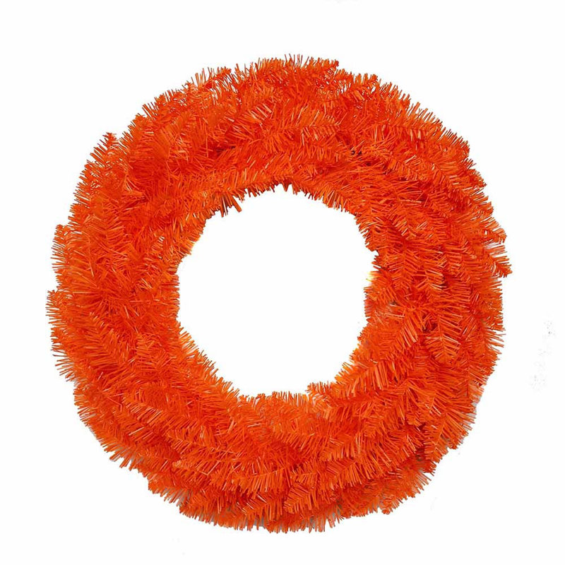 Kurt Adler Unlit Orange Wreath, 24" H x 24" W x 6" D