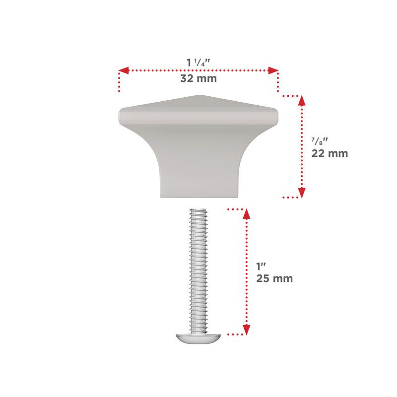 Expression Square Knob, Matte Nickel