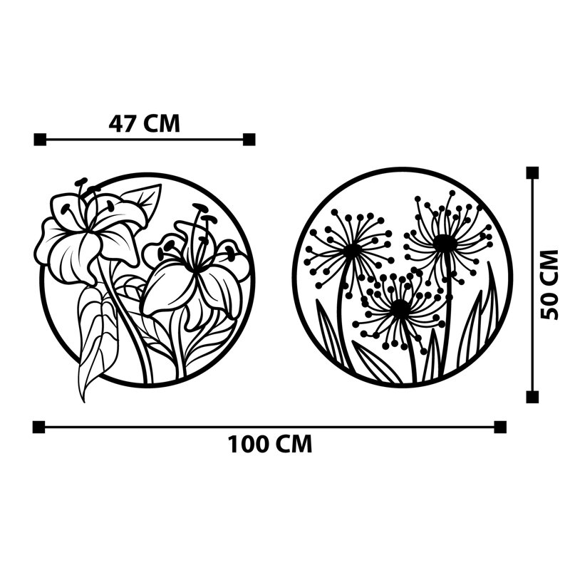 Décoration murale élégante en métal, finition noire, 39,4 po x 19,7 po | Fabrication 100% métal durable, épaisseur: 0,05 pouce | Parfait pour la maison, le bureau ou la galerie, ajoute un charme moderne à tout espace