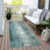 Machine Washable Indoor/Outdoor Xhevrie Teal Rug