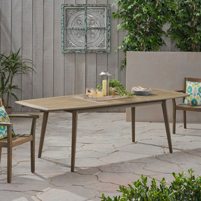 Table de salle à manger d'extérieur extensible en bois d'acacia, gris