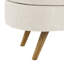 Banc de rangement repose-pieds ovale, pieds en bois d'hévéa, beige (43,5 po x 16 po x 16 po)-621831677