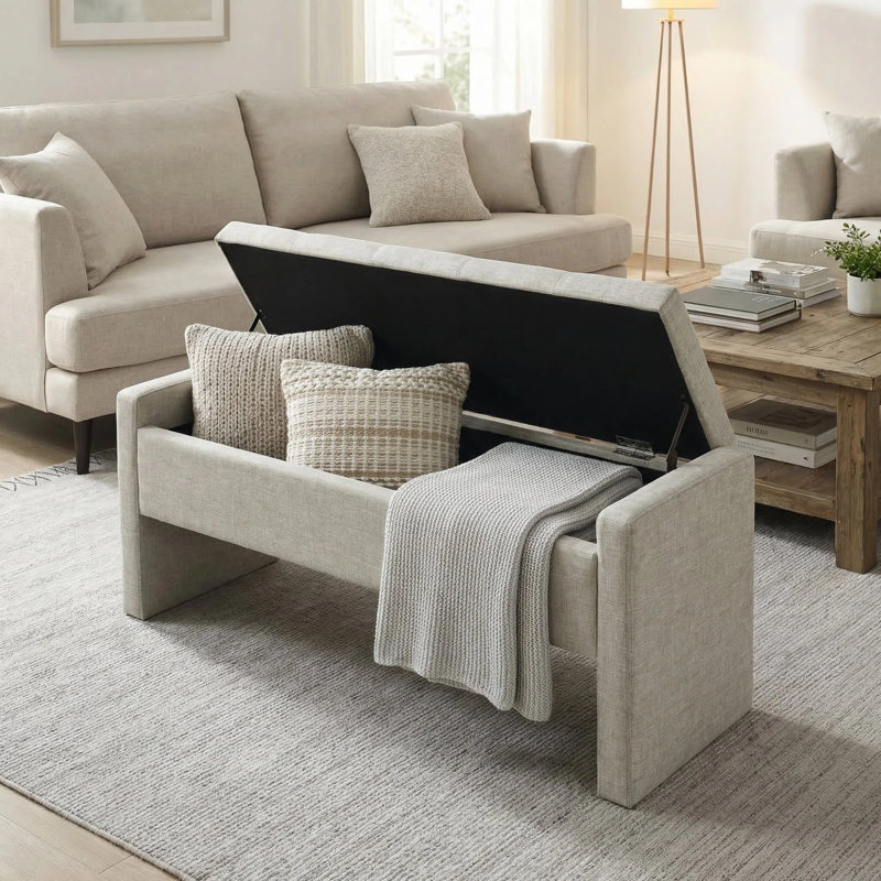 Banc de rangement, Gris clair