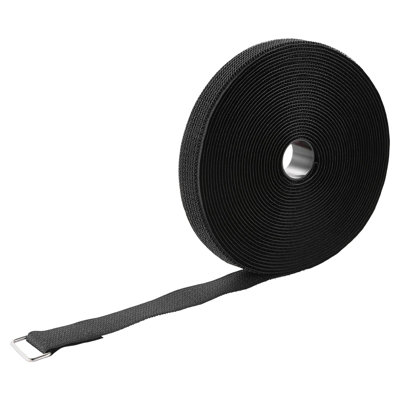 Attaches de câble, sangles réglables à boucles et crochets de 393,7 pouces avec 50 boucles en métal, sangles de cordons de fixation autoagrippantes réutilisables, sangle de fil coupée à longueur, attaches en nylon robuste pour l'organisation et la gestion