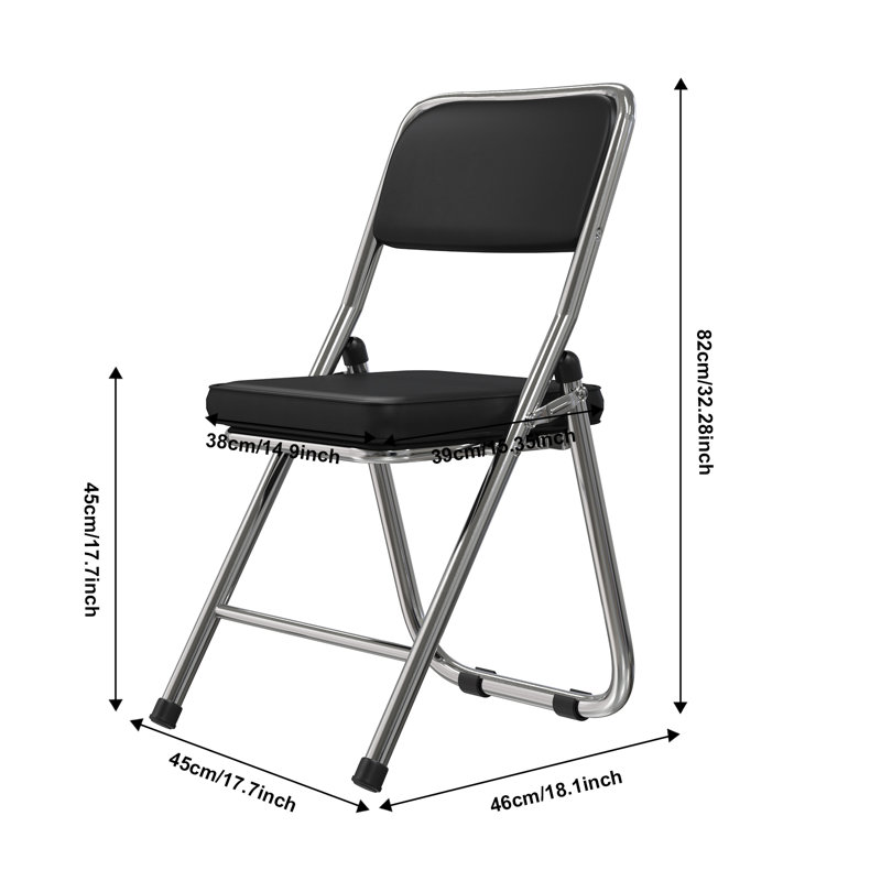 Ensemble de chaises pliantes Menahem, Noir
