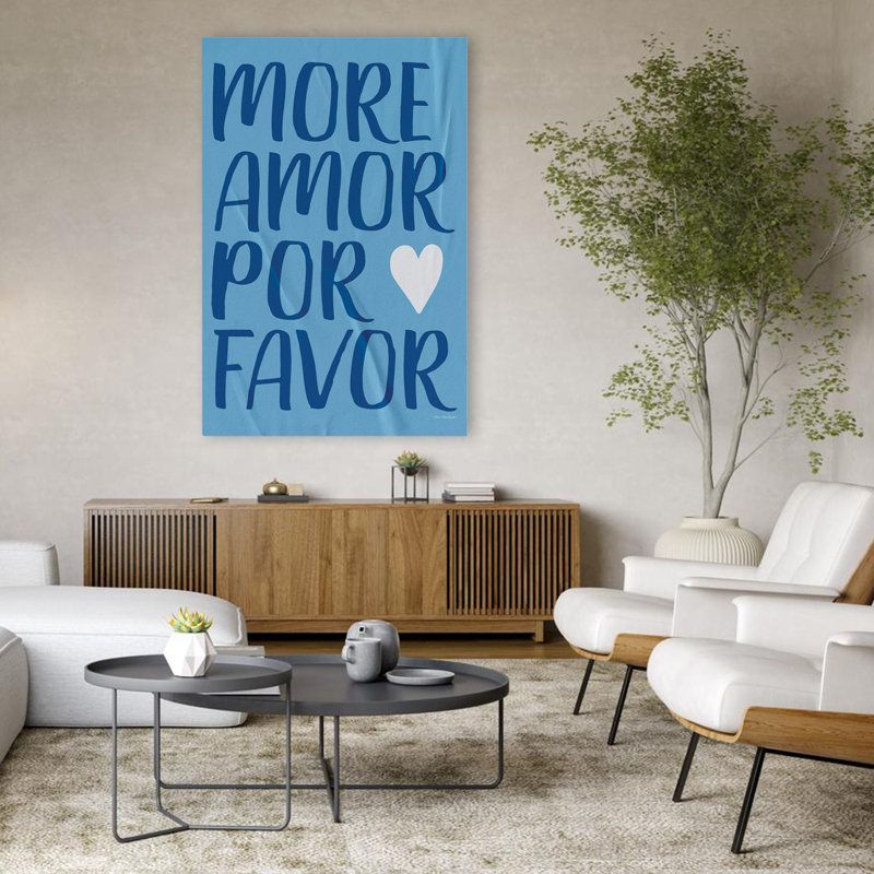More Amor Por Favor - Citation de typographie moderne, art textuel espagnol, H 48 po x l 32 po