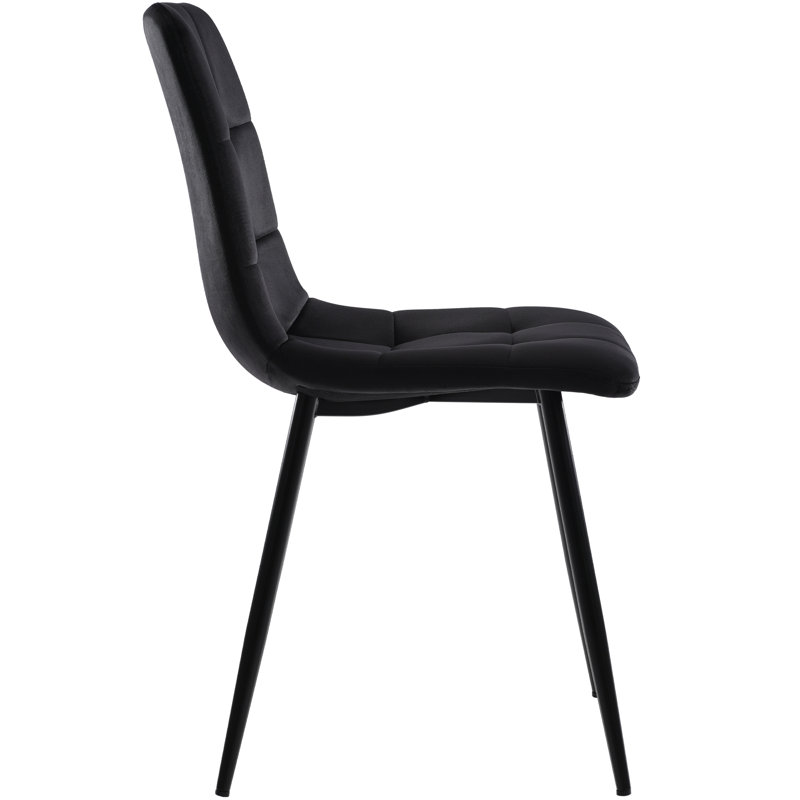 Velvet Upholstered Armchair in Black