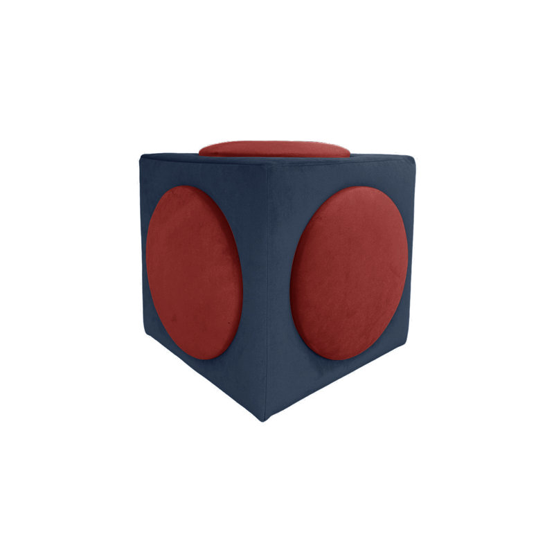 Monocle 42 Wide Ottoman, Navy/Red