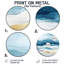 «Blue Tropical Beach Ripples - Coastal Waves», art mural rond en métal-1799031383