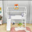 Lit mezzanine simple en métal avec glissoire et tableau d'écriture-997284285