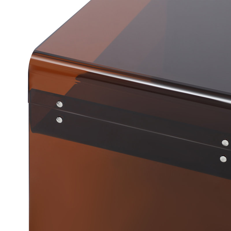 Table d'appoint en acrylique avec tablette de rangement, Brown